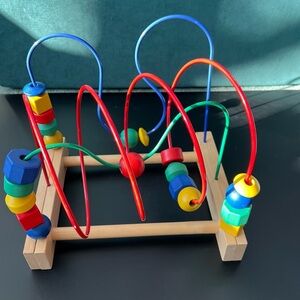 Wooden Bead Maze Activity Center in Red, Blue, Green, Yellow